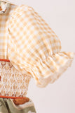 Vintage pumpkin smocked ruffle bubble - Aaria Tees Aaria Tees
