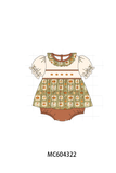 Vintage pumpkin smocked ruffle bubble Aaria Tees