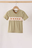 Sage pumpkin embroidery top - Aaria Tees Aaria Tees