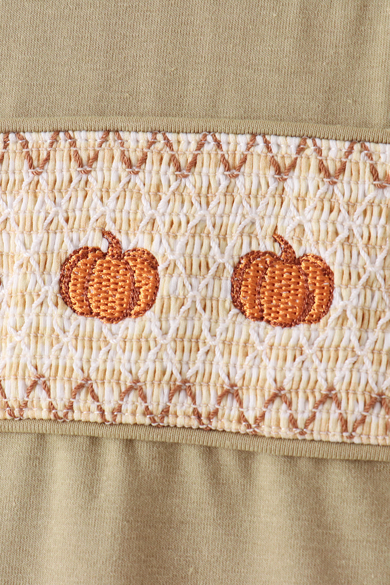 Sage pumpkin embroidery top - Aaria Tees Aaria Tees