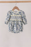 Vintage Floral Smocked Ruffle Bubble Aaria Tees