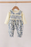 Vintage Floral Smocked Ruffle Romper Set Aaria Tees