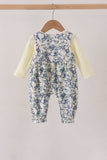 Vintage Floral Smocked Ruffle Romper Set Aaria Tees