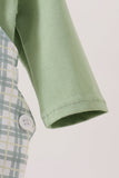 Sage plaid 2pc romper set Aaria Tees