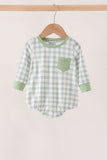Sage plaid pocket bubble Aaria Tees