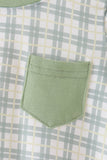 Sage plaid pocket bubble Aaria Tees