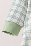Sage plaid pocket bubble Aaria Tees