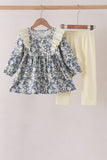Vintage Floral Ruffle Pants Set Aaria Tees