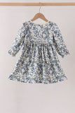 Vintage Floral Smocked Ruffle Dress Aaria Tees