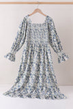 Vintage Floral Smocked Mom Dress Aaria Tees