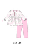 Pink floral ruffle pants set Aaria Tees