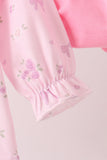 Pink floral bow ruffle bloomer set - Aaria Tees Aaria Tees