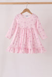 Pink floral bow ruffle dress - Aaria Tees Aaria Tees