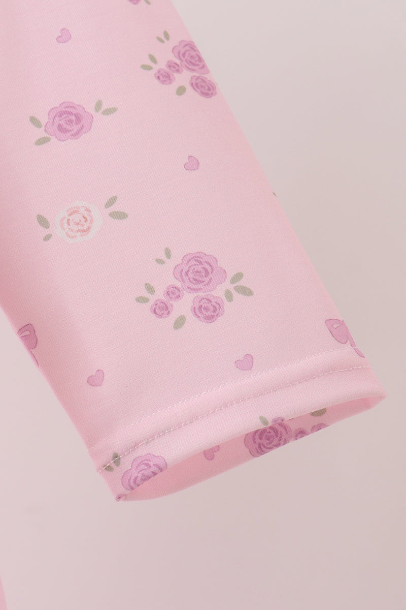 Pink floral bow ruffle dress - Aaria Tees Aaria Tees