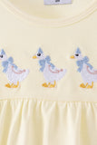 Beige goose embroidery ruffle bubble Aaria Tees
