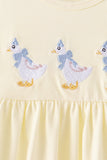 Beige goose embroidery ruffle pants set Aaria Tees