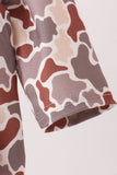 Khaki camoufalge cross deer embroidery ruffle bubble - Aaria Tees Aaria Tees