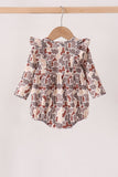 Khaki camoufalge cross deer embroidery ruffle bubble - Aaria Tees Aaria Tees