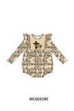 Khaki camoufalge cross deer embroidery ruffle bubble Aaria Tees