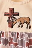 Khaki camoufalge cross deer embroidery bubble - Aaria Tees Aaria Tees