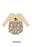 Khaki camoufalge cross deer embroidery bubble Aaria Tees