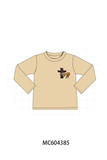 Khaki cross deer embroidery top Aaria Tees