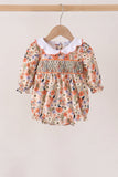 Coral floral smocked bubble Aaria Tees
