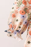 Coral floral smocked bubble Aaria Tees