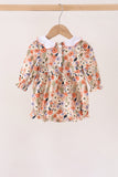 Coral floral smocked bubble Aaria Tees