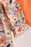 Coral floral smocked bloomer set Aaria Tees
