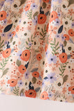 Coral floral smocked dress Aaria Tees