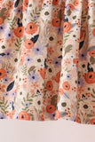 Coral floral smocked pants set Aaria Tees