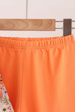 Coral floral smocked pants set Aaria Tees