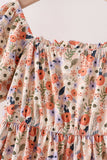 Coral floral tiered mom dress Aaria Tees