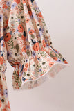 Coral floral tiered mom dress Aaria Tees
