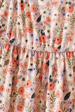 Coral floral tiered mom dress Aaria Tees