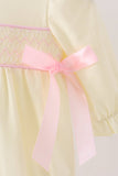 Cream smocked bow bubble - Aaria Tees Aaria Tees
