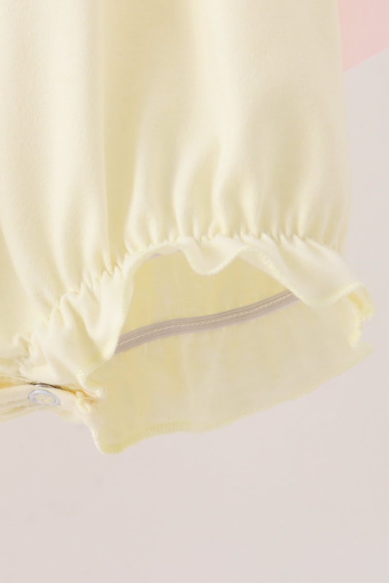 Cream smocked bow bubble - Aaria Tees Aaria Tees