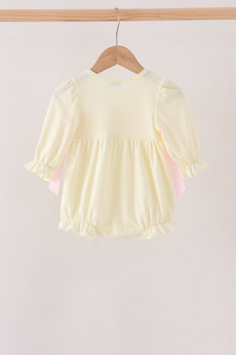 Cream smocked bow bubble - Aaria Tees Aaria Tees