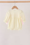 Cream smocked bow bubble - Aaria Tees Aaria Tees