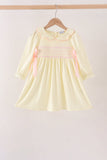 Cream smocked bow dress - Aaria Tees Aaria Tees
