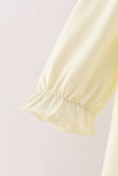 Cream smocked bow pants set - Aaria Tees Aaria Tees