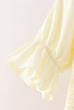 Cream smocked mom tiered dress - Aaria Tees Aaria Tees