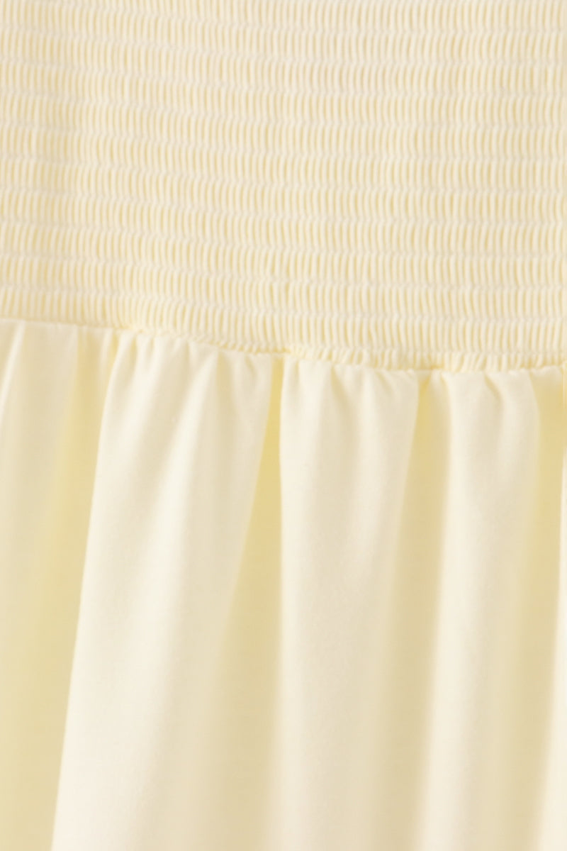 Cream smocked mom tiered dress - Aaria Tees Aaria Tees