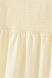 Cream smocked mom tiered dress - Aaria Tees Aaria Tees