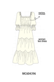 Cream smocked mom tiered dress Aaria Tees
