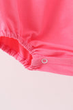 Pink sweet as pie embroidery ruffle bubble Aaria Tees