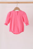 Pink sweet as pie embroidery ruffle bubble Aaria Tees