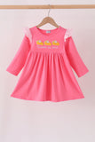 Pink sweet as pie embroidery ruffle dress Aaria Tees