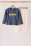 Navy sweet as pie embroidery pants Set Aaria Tees